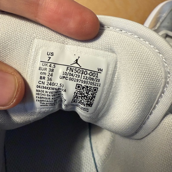 Silver Nike Jordan High-Top Sneakers - Picture 2 of 6